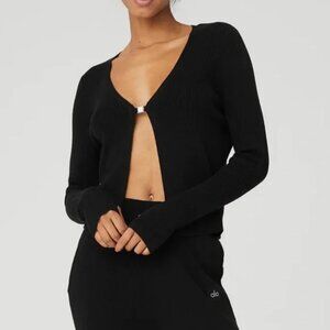 Alo Yoga Knit Salana Cardigan Black Size XS